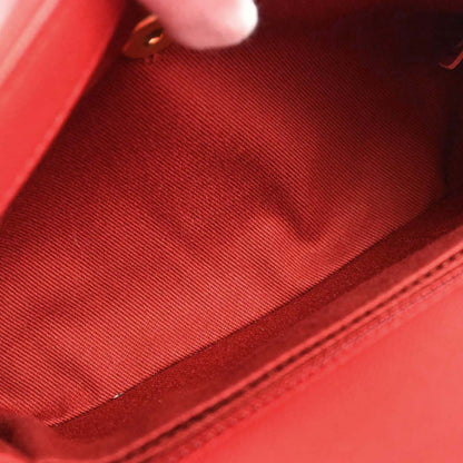 Chanel 2019 Red Caviar Skin Coco Handle 2way Shoulder Handbag