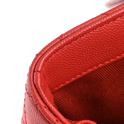 Chanel 2019 Red Caviar Skin Coco Handle 2way Shoulder Handbag