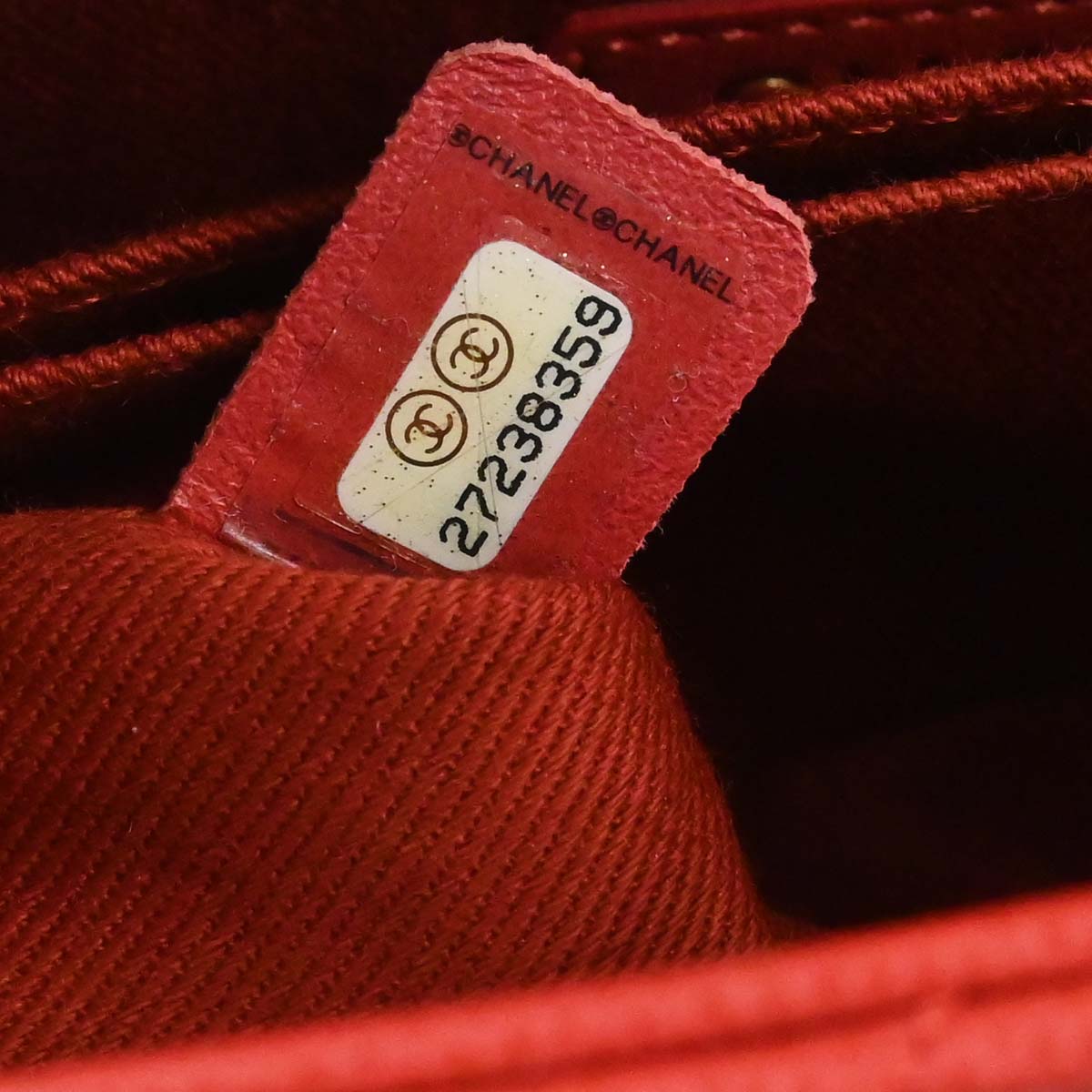Chanel 2019 Red Caviar Skin Coco Handle 2way Shoulder Handbag