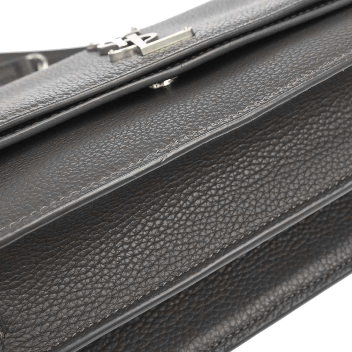 Saint Laurent Gray Leather Sunset Shoulder Bag