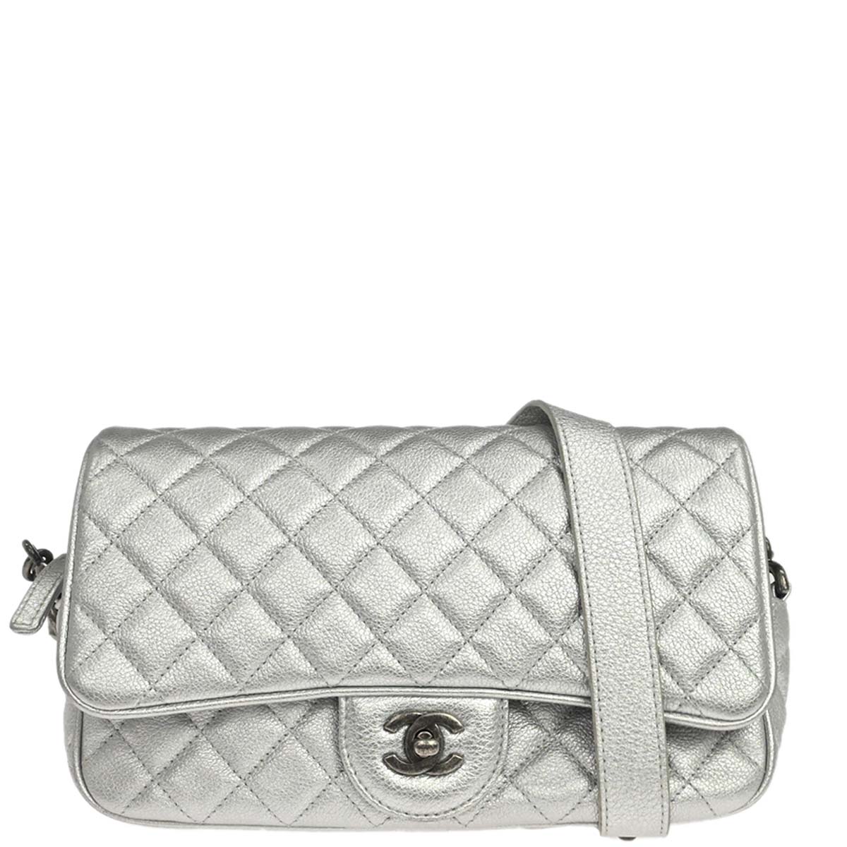 Chanel 2016-2017 Silver Calfskin Casual Rock Shoulder Bag
