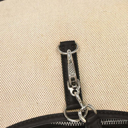 Hermes 2001 Beige Chocolat Toile H Box Calf Trim 31 Shoulder Bag