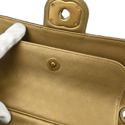 Chanel * 2014-2015 Gold Python Perfect Edge Flap Bag 2way Shoulder Handbag