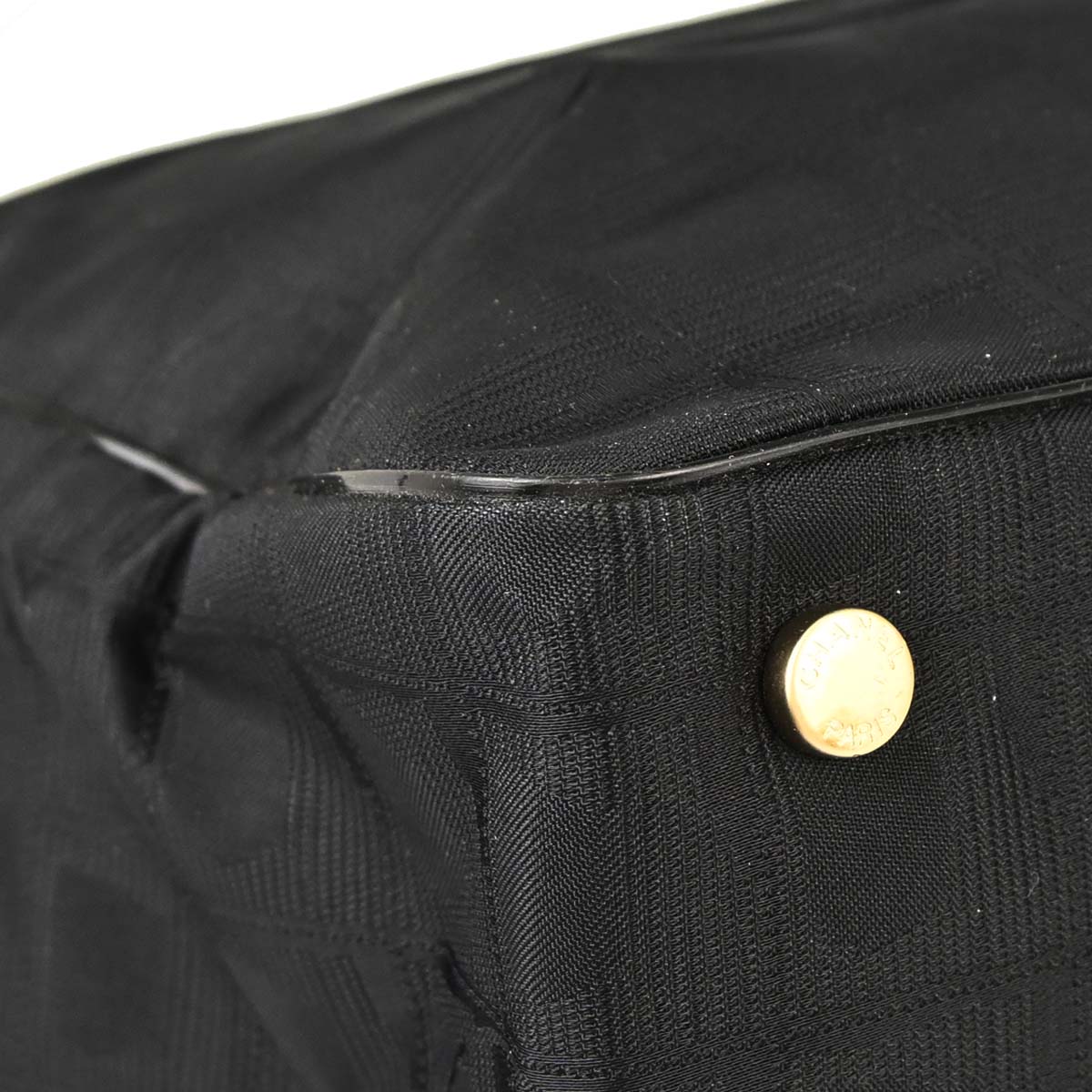 Chanel 2005-2006 Black Jacquard Nylon Travel Line Tote Handbag