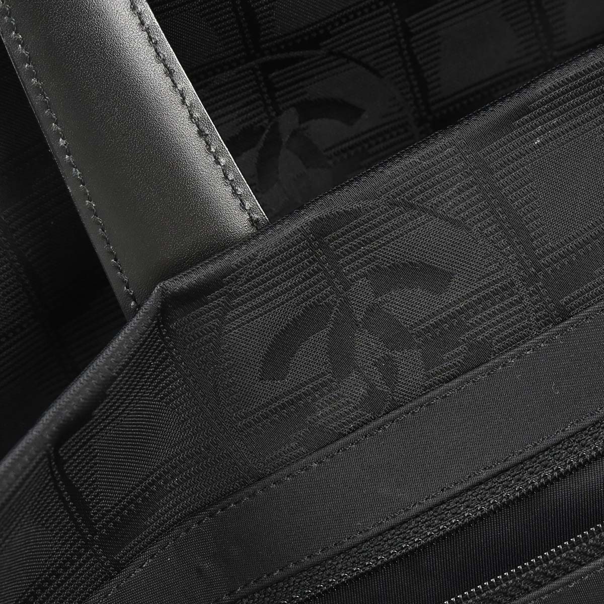 Chanel 2005-2006 Black Jacquard Nylon Travel Line Tote Handbag