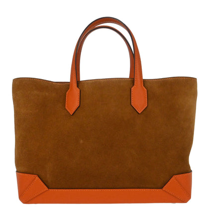 Hermes Orange Brown Doblis Epsom Maxibox Cabas 30 Tote Handbag