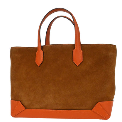 Hermes Orange Brown Doblis Epsom Maxibox Cabas 30 Tote Handbag