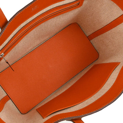 Hermes Orange Brown Doblis Epsom Maxibox Cabas 30 Tote Handbag