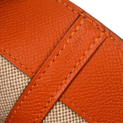 Hermes Orange Brown Doblis Epsom Maxibox Cabas 30 Tote Handbag