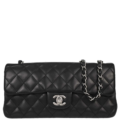 Chanel 2005-2006 Black Lambskin East West Shoulder Bag