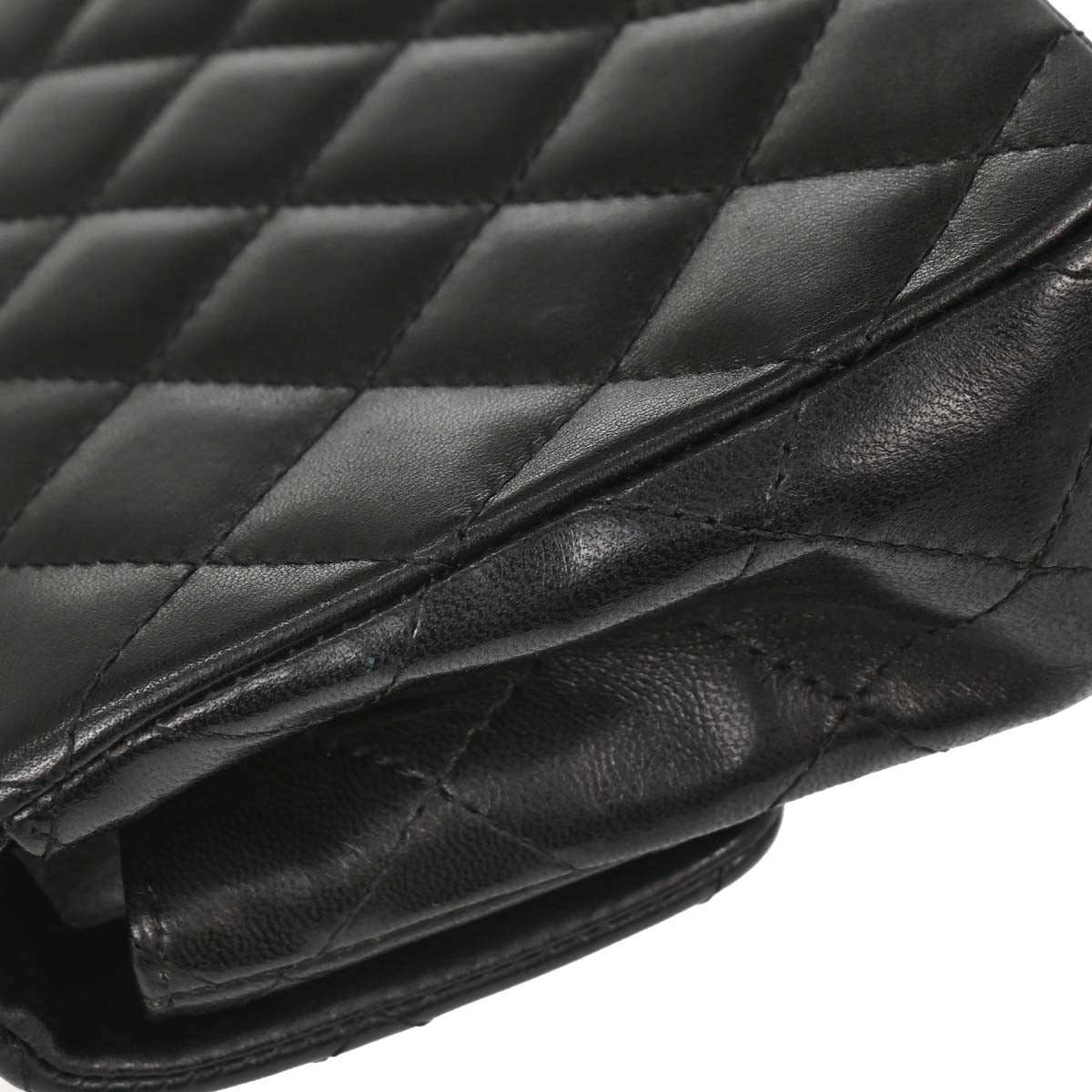 Chanel 2005-2006 Black Lambskin East West Shoulder Bag