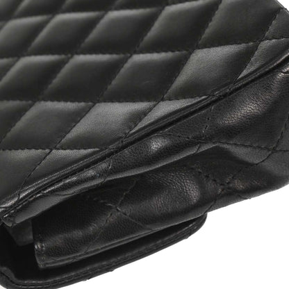Chanel 2005-2006 Black Lambskin East West Shoulder Bag