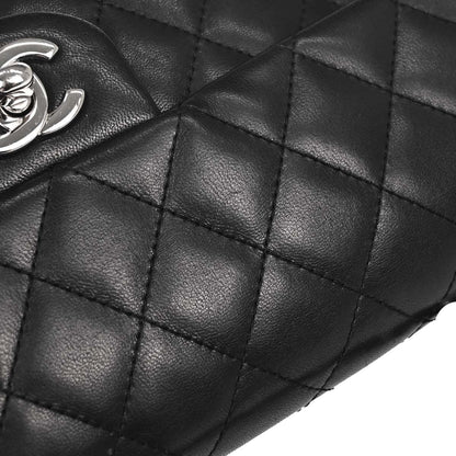 Chanel 2005-2006 Black Lambskin East West Shoulder Bag
