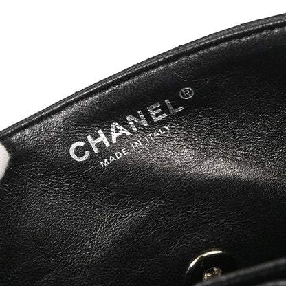 Chanel 2005-2006 Black Lambskin East West Shoulder Bag