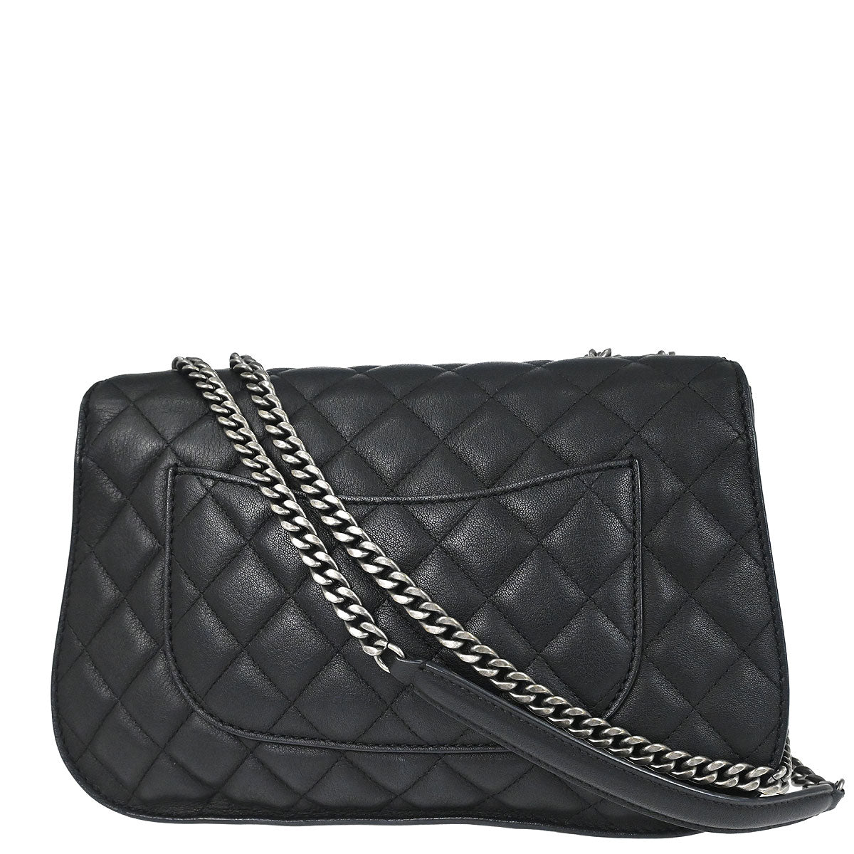 Chanel Black Calfskin Jumbo Double Flap Shoulder Bag