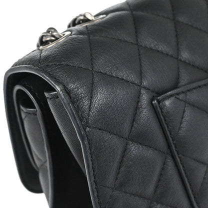 Chanel Black Calfskin Jumbo Double Flap Shoulder Bag