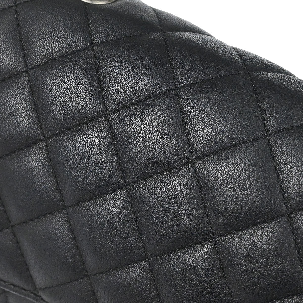 Chanel Black Calfskin Jumbo Double Flap Shoulder Bag