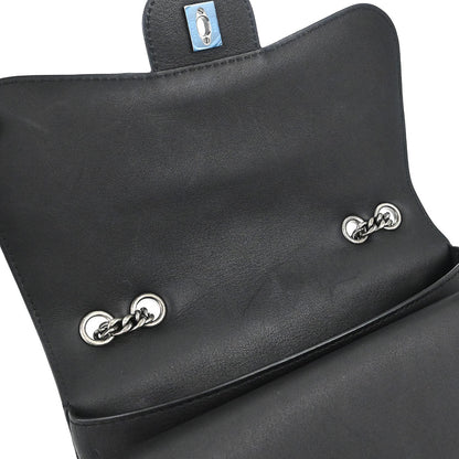 Chanel Black Calfskin Jumbo Double Flap Shoulder Bag