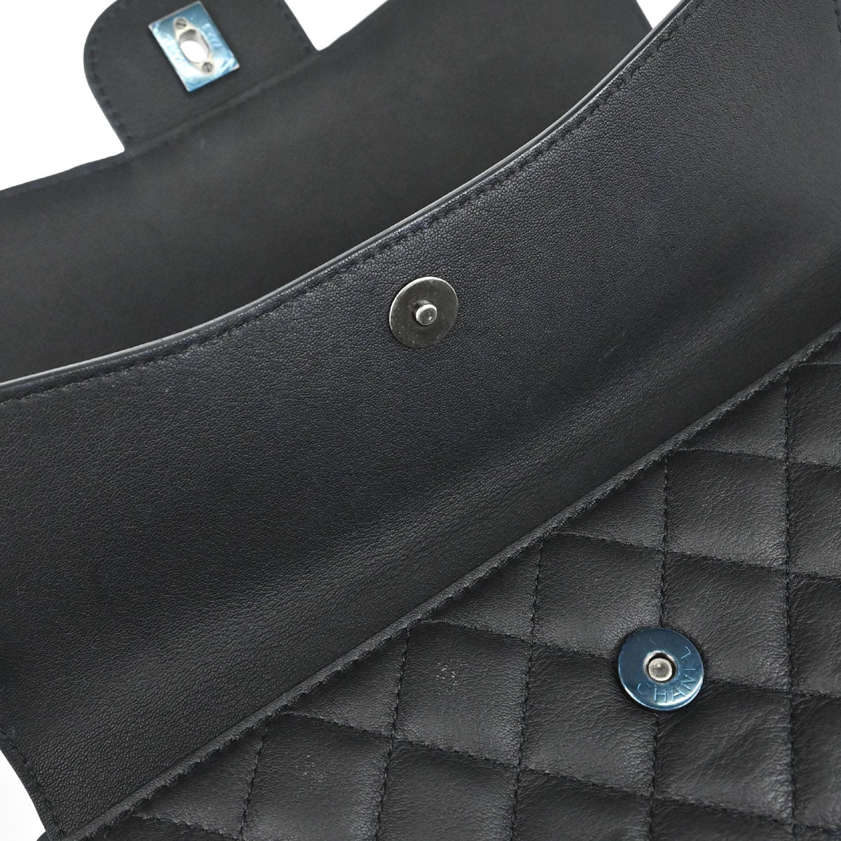 Chanel Black Calfskin Jumbo Double Flap Shoulder Bag