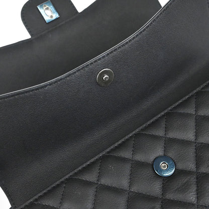 Chanel Black Calfskin Jumbo Double Flap Shoulder Bag