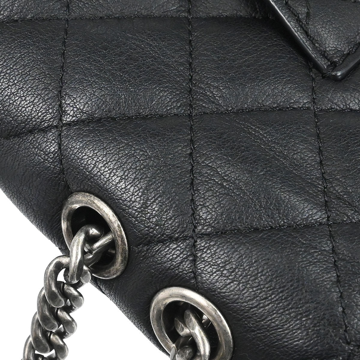 Chanel Black Calfskin Jumbo Double Flap Shoulder Bag