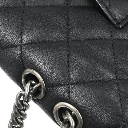 Chanel Black Calfskin Jumbo Double Flap Shoulder Bag