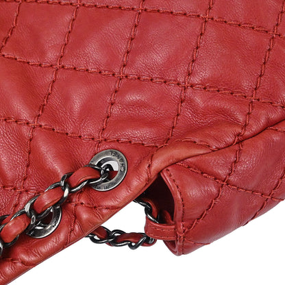 Chanel 2012-2013 Red Calfskin Ultimate Stitch Natural Beauty Split Pocket Flap Bag
