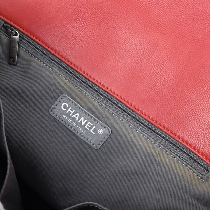 Chanel 2012-2013 Red Calfskin Ultimate Stitch Natural Beauty Split Pocket Flap Bag