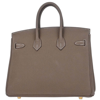 Hermes Etoupe Gray Togo Birkin 25 Handbag