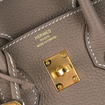 Hermes Etoupe Gray Togo Birkin 25 Handbag