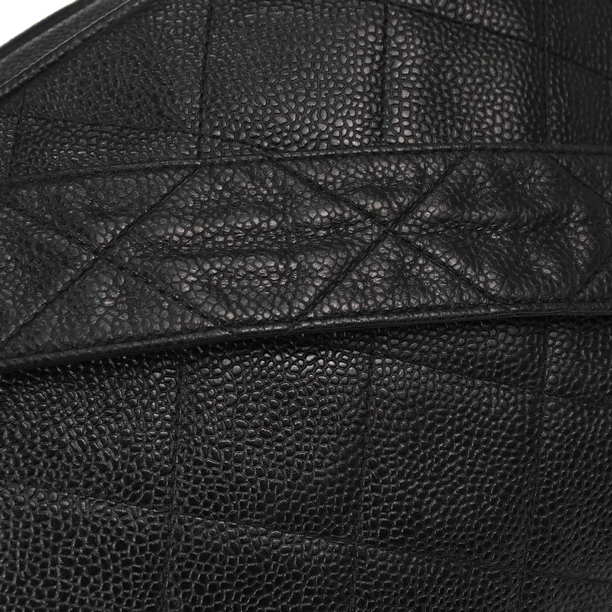 Chanel 1994-1996 Black Caviar Skin Camera Bag Jumbo