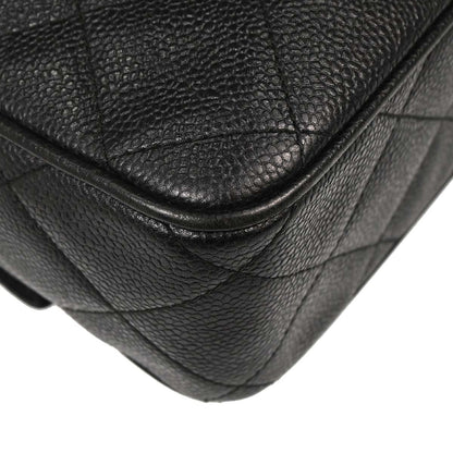 Chanel 1994-1996 Black Caviar Skin Camera Bag Jumbo