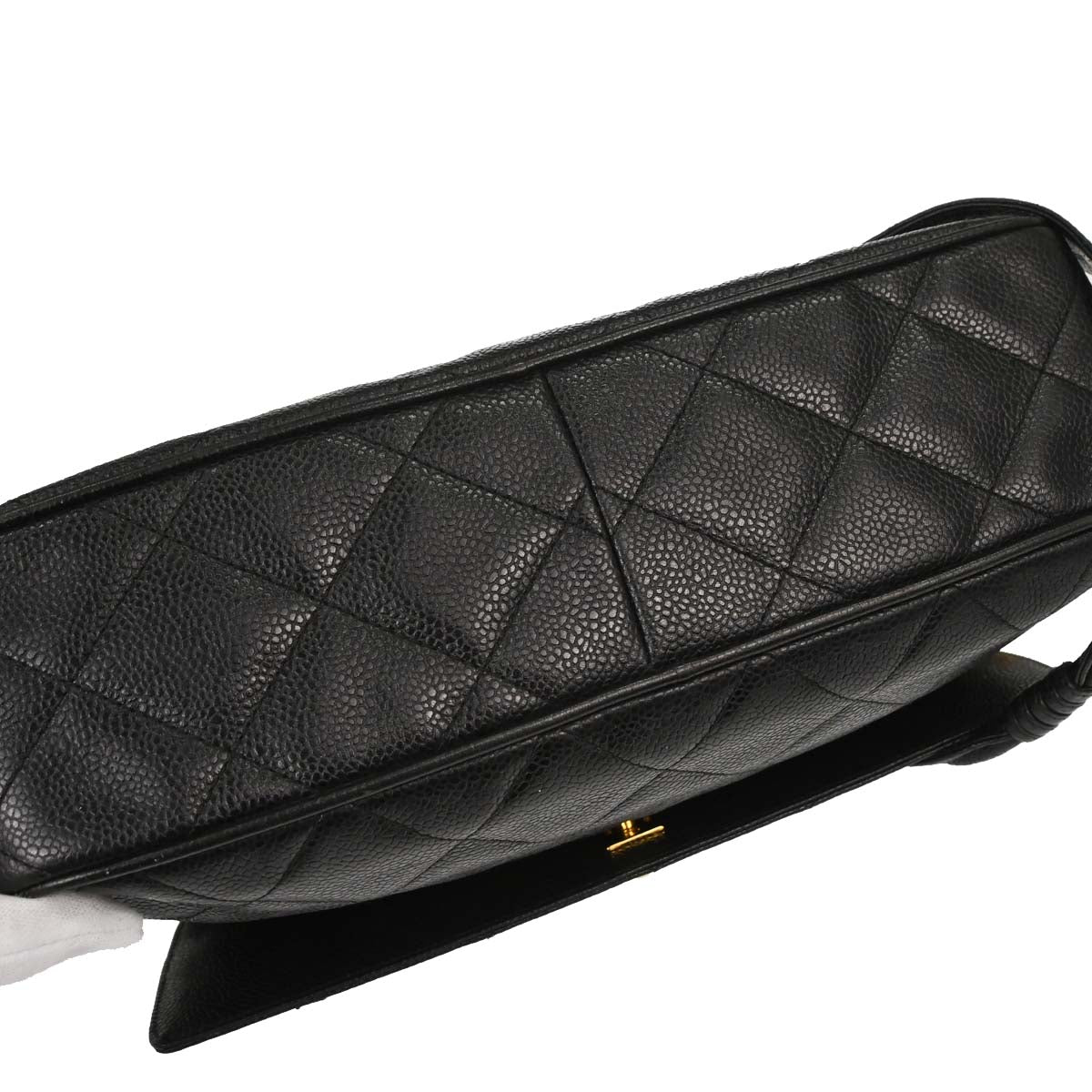Chanel 1994-1996 Black Caviar Skin Camera Bag Jumbo