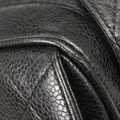 Chanel 1994-1996 Black Caviar Skin Camera Bag Jumbo