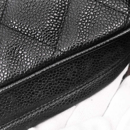 Chanel 1994-1996 Black Caviar Skin Camera Bag Jumbo