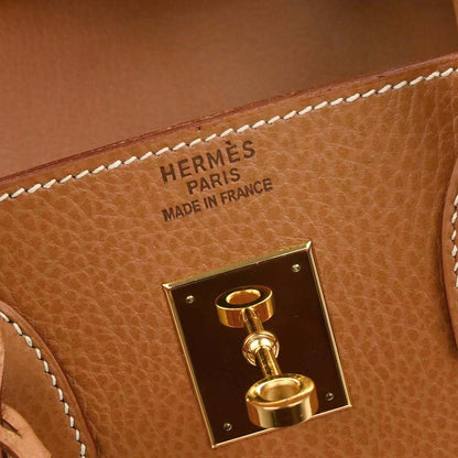 Hermes Gold Ardennes Haut a Courroies 32 Handbag