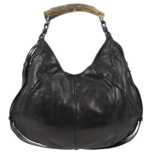 Yves Saint Laurent Black Leather Large Mombasa Handbag