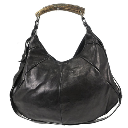 Yves Saint Laurent Black Leather Large Mombasa Handbag