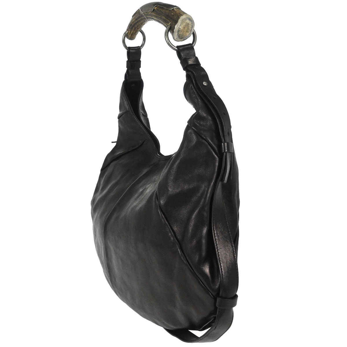 Yves Saint Laurent Black Leather Large Mombasa Handbag