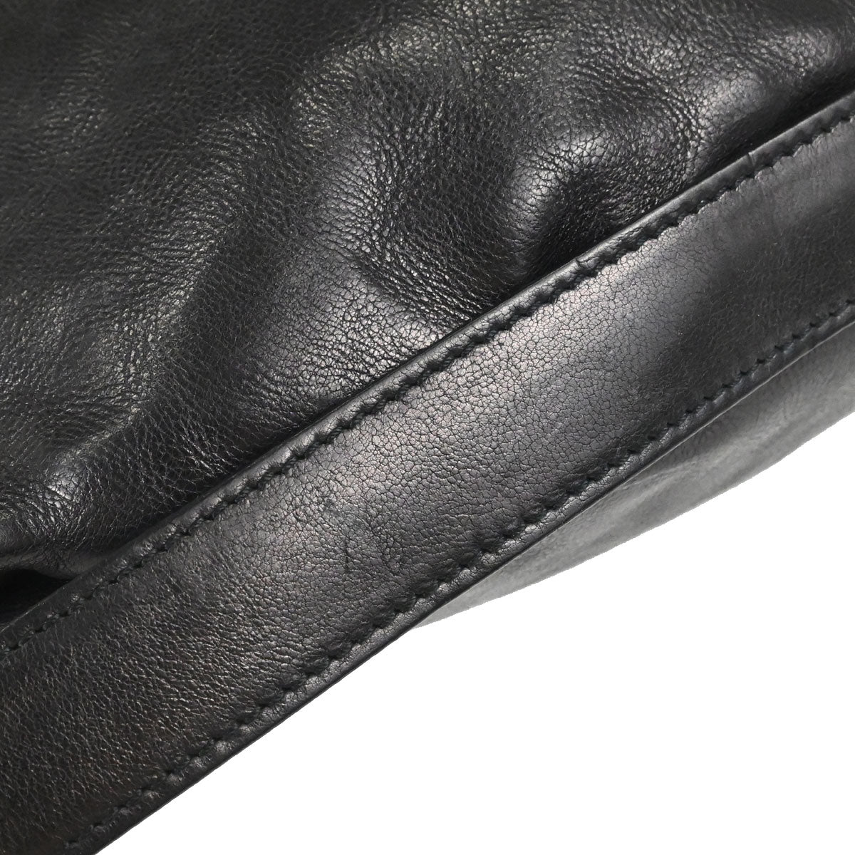 Yves Saint Laurent Black Leather Large Mombasa Handbag