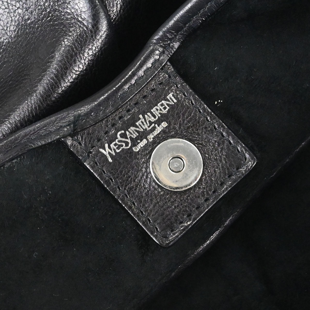 Yves Saint Laurent Black Leather Large Mombasa Handbag