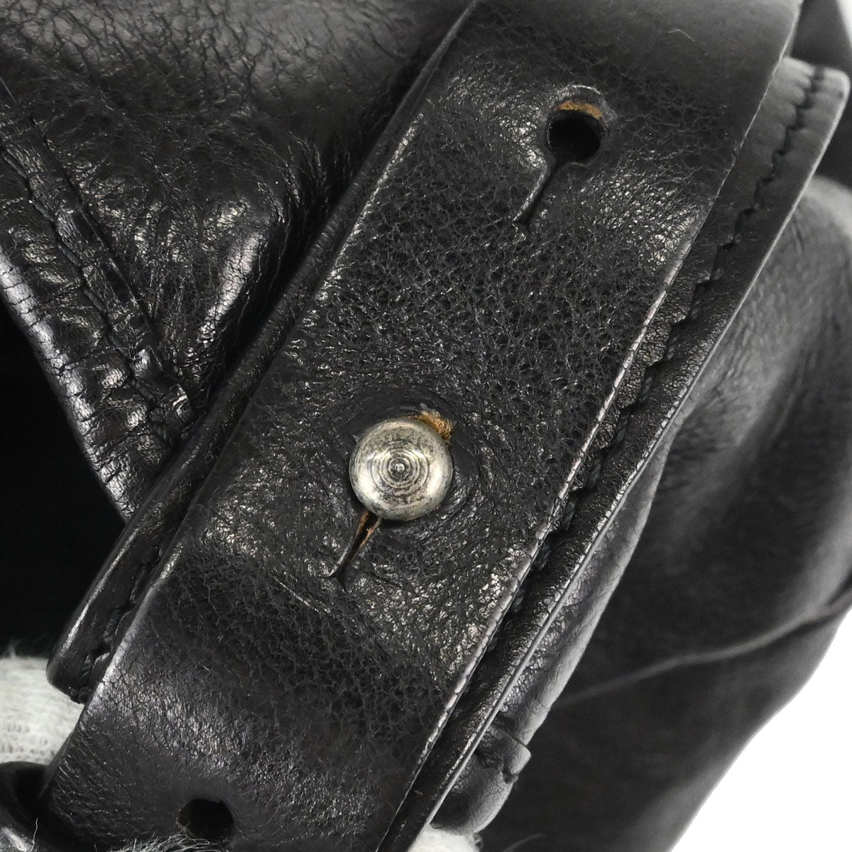Yves Saint Laurent Black Leather Large Mombasa Handbag
