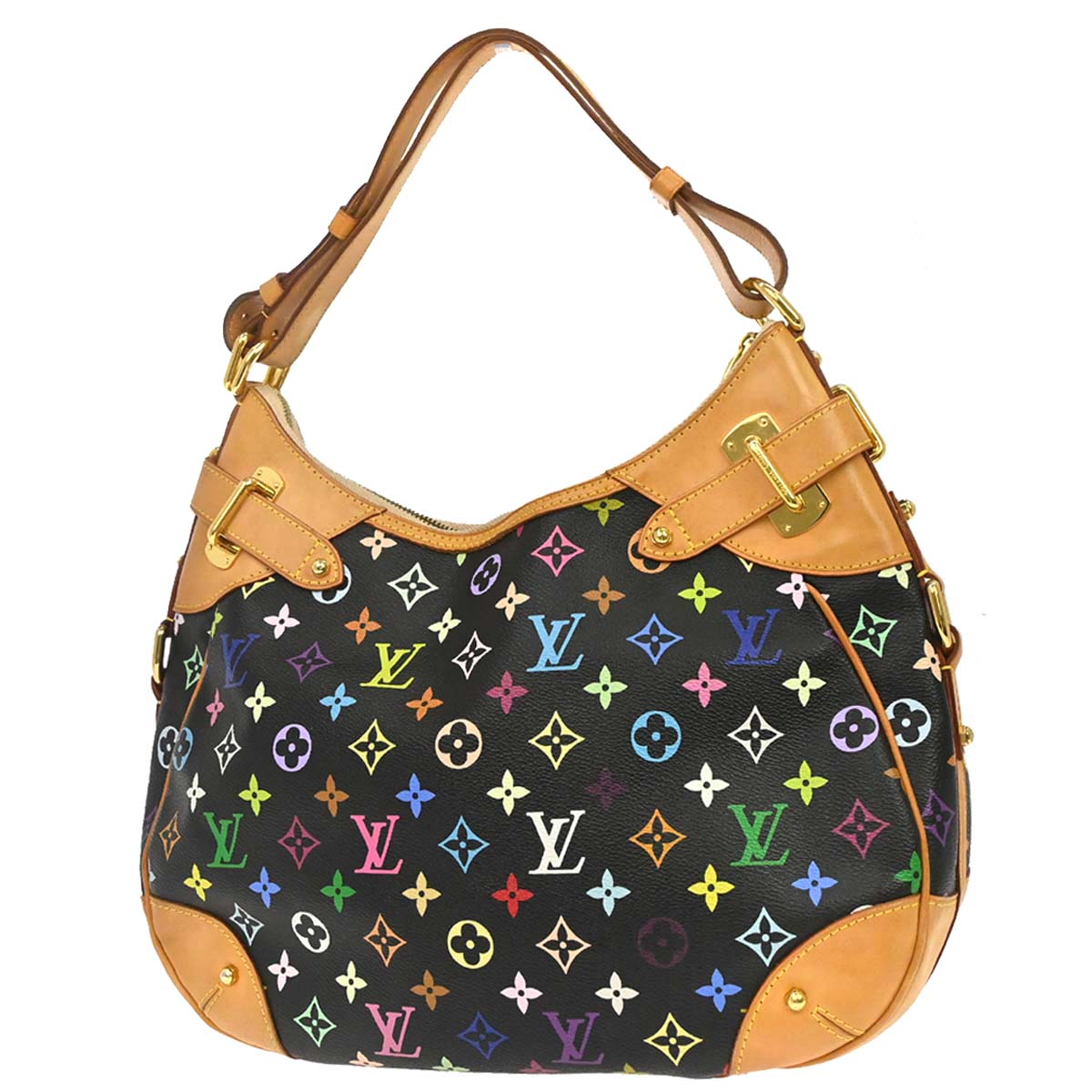 Louis Vuitton Black Monogram Multicolor Greta Handbag M40196
