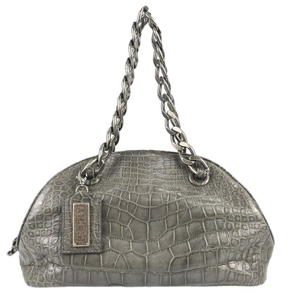 Chanel 2005-2006* Gray Crocodile Paris-New York Bowling Bag Handbag