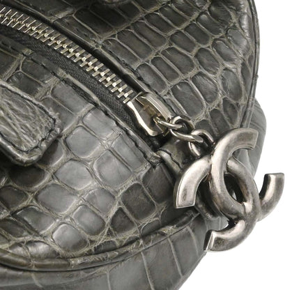 Chanel 2005-2006* Gray Crocodile Paris-New York Bowling Bag Handbag