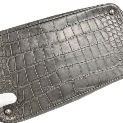 Chanel 2005-2006* Gray Crocodile Paris-New York Bowling Bag Handbag