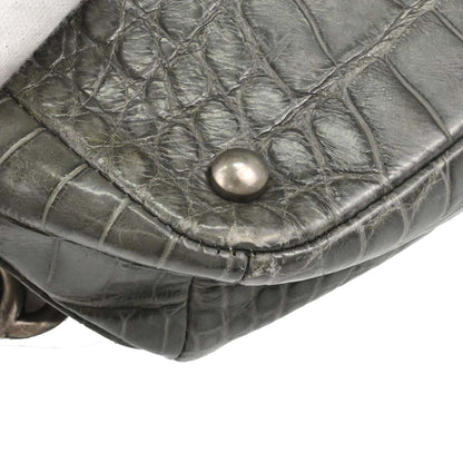 Chanel 2005-2006* Gray Crocodile Paris-New York Bowling Bag Handbag