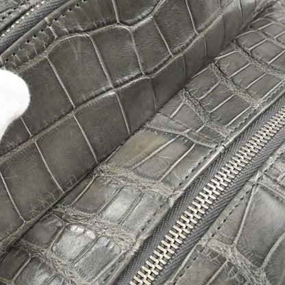 Chanel 2005-2006* Gray Crocodile Paris-New York Bowling Bag Handbag