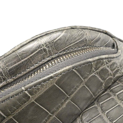 Chanel 2005-2006* Gray Crocodile Paris-New York Bowling Bag Handbag