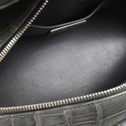Chanel 2005-2006* Gray Crocodile Paris-New York Bowling Bag Handbag